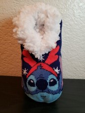 Disney Stitch Holiday Slipper Socks Size 4-10