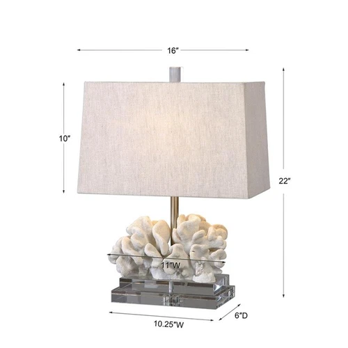 Uttermost Coral Resin and Iron Sculpture Table Lamp in Ivory and Beige - Picture 3 of 3