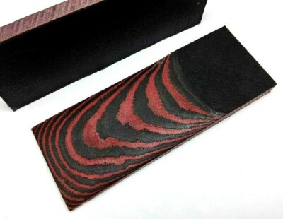 Paar schwarz & rot Canvas Micarta Schuppen Griff Herstellung Rohlinge Handwerk 13x5cm