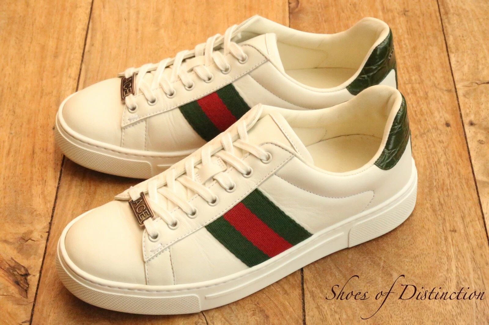 Baskets Gucci Ace en cuir blanc abeille chaussures femmes UK 2 US 5 EU 35