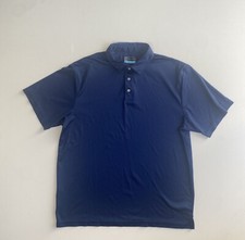 PGA Tour Blue Geometric Polo Golf Shirt Men's XL Performance Casual Wicking