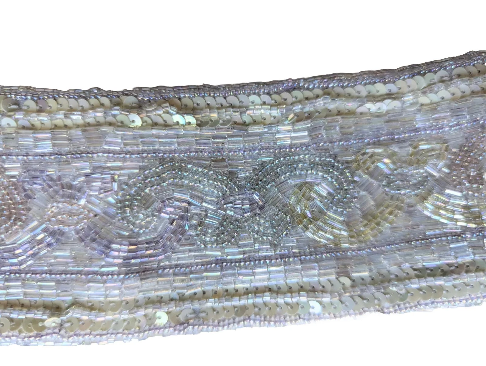 Ceinture enveloppante vintage Christian Dior perles irisées paillettes « Ceintures » M/L