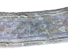 Vintage Christian Dior Iridescent Sequin Beaded Wrap Belt 'Ceintures' M/L