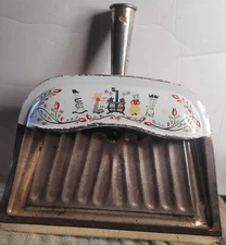 Vintage JV Reed  Metal Dust Pan M. Taber Dutch Amish Folk Design Kitchen Copper