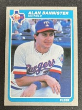 Carta Baseball Fleer Alan Bannister 1985 #555 Rangers OF O/C