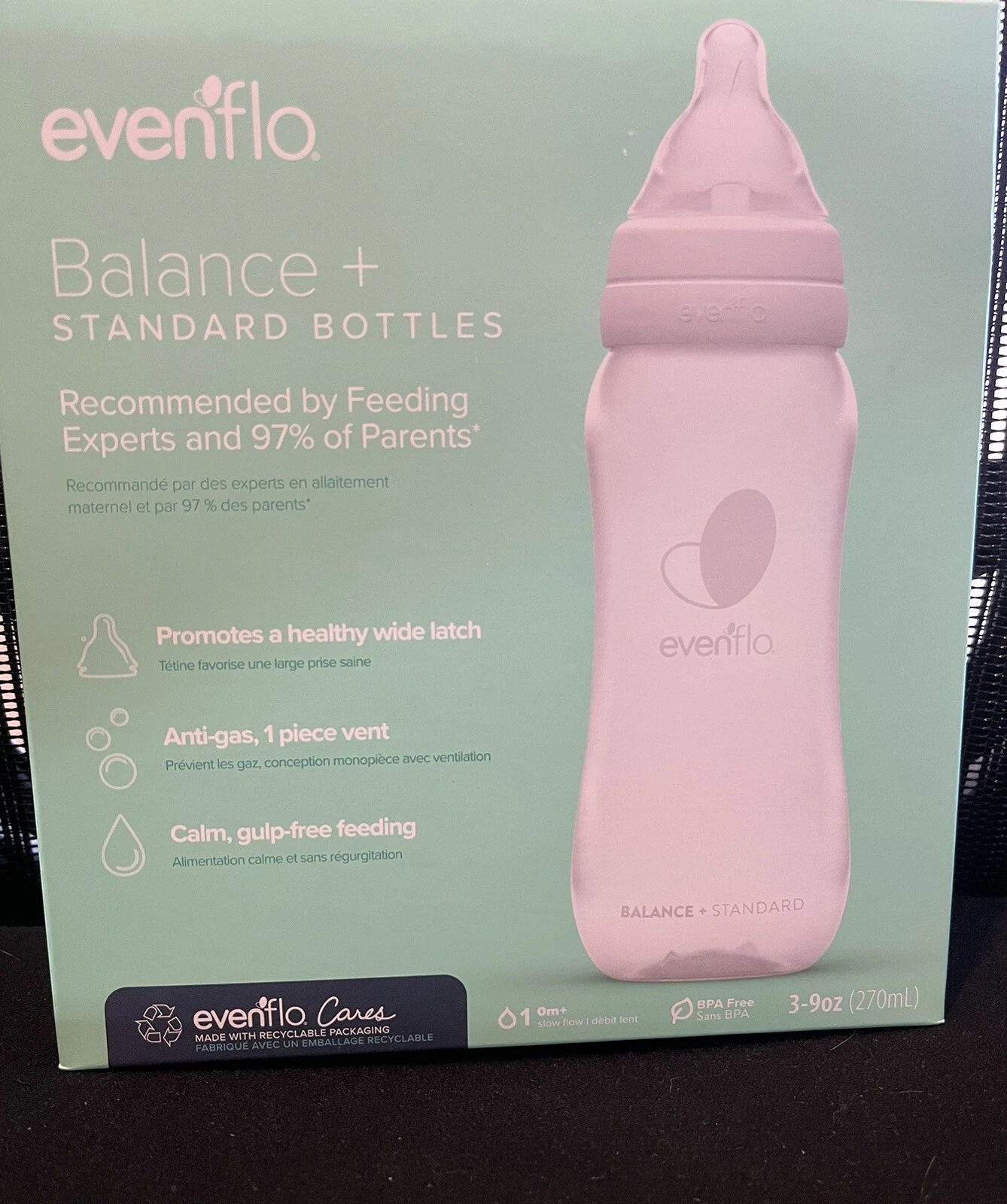 Evenflo Balance+ Standadd Bottles, pack of 3, 9oz
Opens in a new window or tab