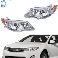 Projector Chrome Headlight Assembly Left+Right For Toyota Camry 2012 2013 2014
