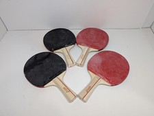 Set Of 4 Penn 2.0 Recreational Ping Pong Paddles - Wooden Red Black