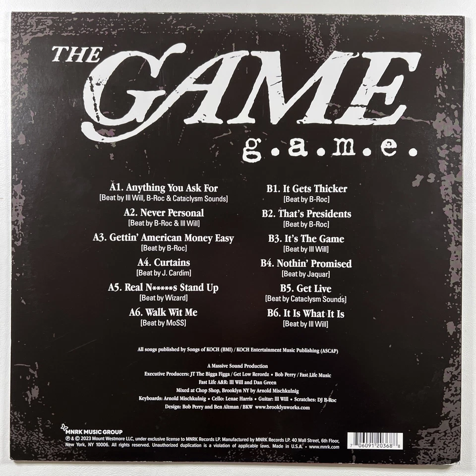 The Game “G.A.M.E.” LP/MNRK HHC-20271-LP (NM) RSD White 2023 Reissue - Image 2 of 4