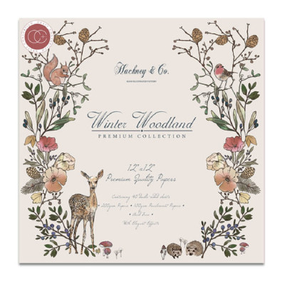 CRAFT CONSORTIUM PAPER - 12 X 12 SHTS -  2 PADS  - WINTER WOODLAND - 40 SHTS EA
