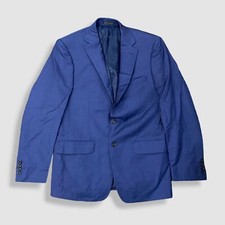  450 Calvin Klein Men's Blue Slim X Fit Stretch Wool Blazer Coat Suit Jacket 40R