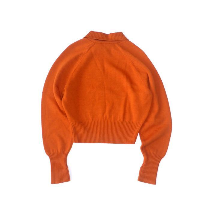 Hermes Wool Knit Short Vintage Sweater Raglan Sleeve US8