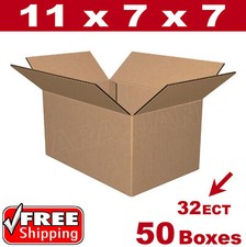 50- 11x7x7 Cardboard Boxes Mailing Packing Shipping Box 32ECT Corrugated Carton