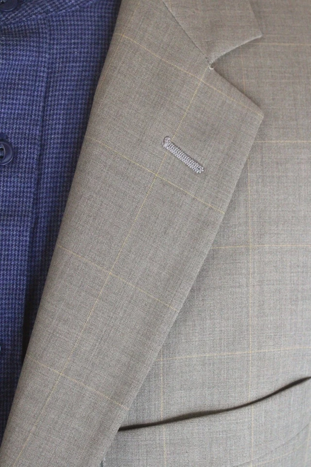 Hombres Tostado Ventana Southwick Blazer Chaqueta Traje Deportivo Abrigo Lana EE. UU. 43 44 S Foto 2 de 4