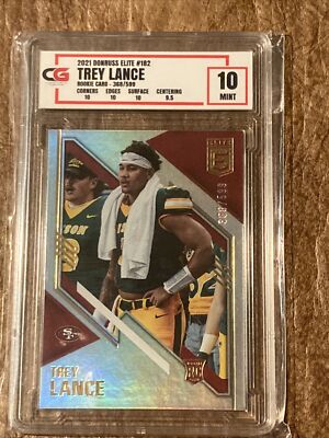 Trey Lance Donruss Elite sp 368/599 CG Graded 10