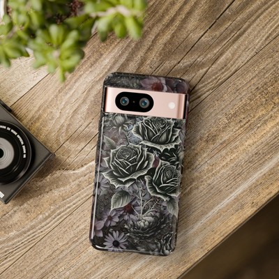 Dark Gothic Floral & Iron Tough Cases for iPhone, Samsung Galaxy, Google Pixel