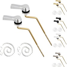 2 Pack Universal Brass Toilet Tank Flush Lever Toilet Wrench Side Mount Handle
