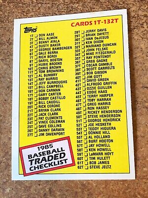 1985 Topps Tiffany Traded Baseball # 132T Checklist Cards 1-132 | eBay