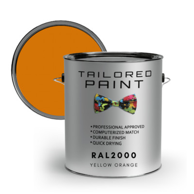 RAL2000 GELB ORANGE GLANZ uPVC Fenster & Tür 1K Pinsel oder Spray On