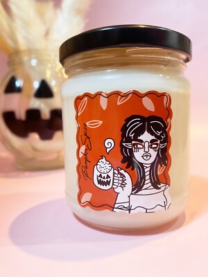 Scaredy Bones Pumpkin Spice Duftkerze Kokoswachsmischung Alt Illustration 