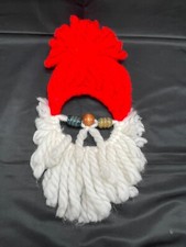 Vintage 1970s Macrame Santa Wall Hanger