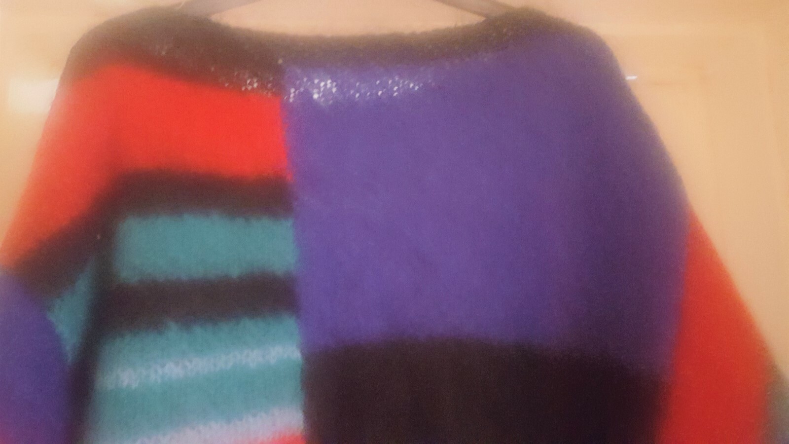 100percent Mohair Hand Knitted Jumper | Multi Coloured | Size Small to Medium | New image 9