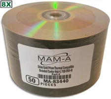 100-Pak MAM-A (Mitsui) GOLD (Archival-grade) 8X Shiny-Gold DVD+R, Mitsui #83440