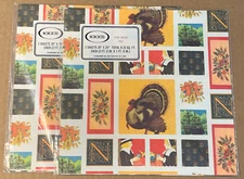 Vintage Norcross Thanksgiving Wrapping Paper (2 Sheets Per Set ) 2CT NOS NIP!