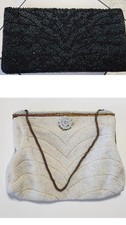 TWO Vintage Beaded Evening Bags with Art Deco and 1950's style