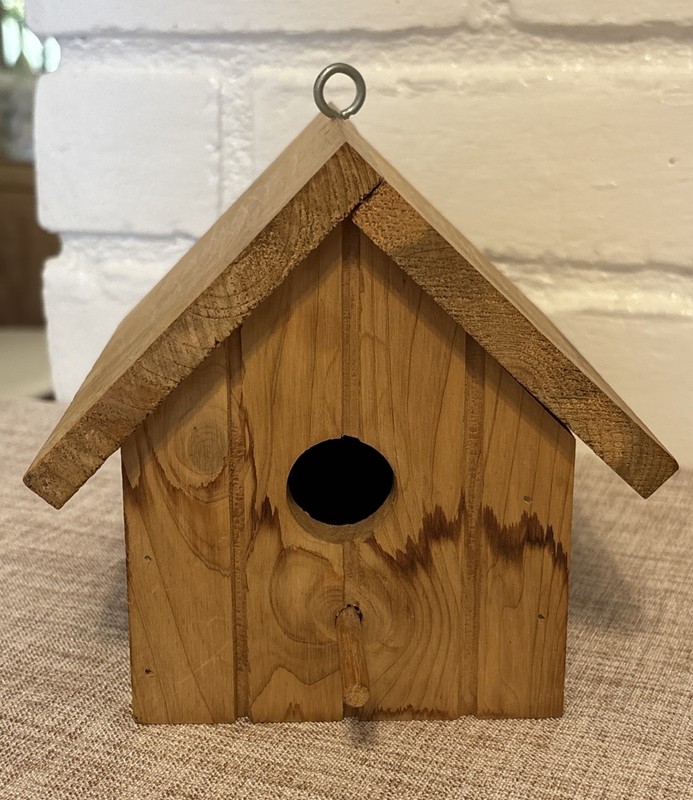 Vintage Catskill NY Rustic Handcrafted Wooden Cedar Wren Birdhouse New