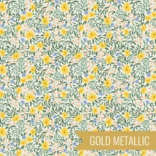 Daisy Fields in Cream Metallic | Bramble | Cotton+Steel