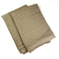 Set of Croscill Taupe Brown Linen Blend Pleated Euro Shams