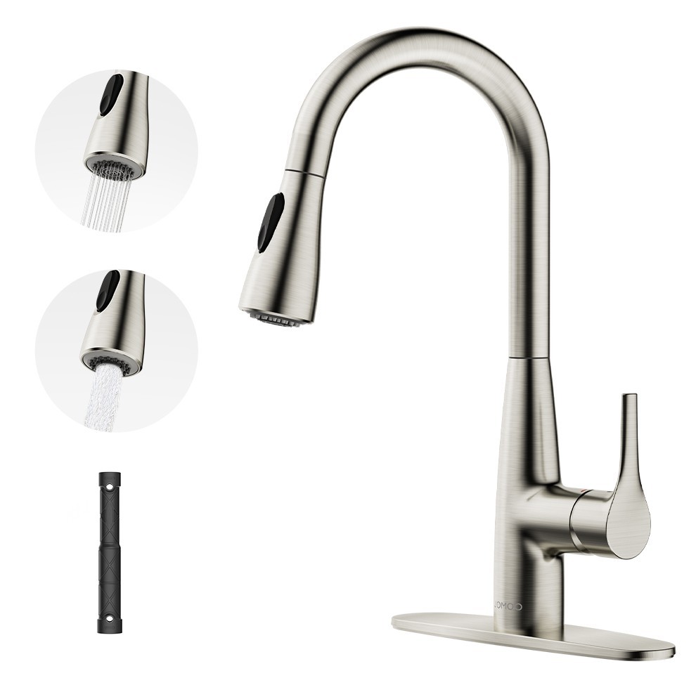 JOMOO Kitchen Faucet Brushed Nickel/Chrome , Pull Down Sprayer,Bar/RV