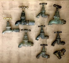 8 quantity, Vintage Brass Taps,  need refurbishment but recently been in use