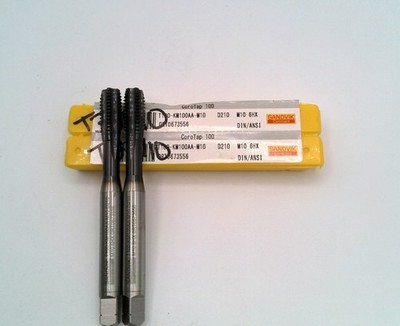 (2 Pcs) New Sandvik M10 x 1.5mm 6HX Tap TiAlN T100-KM100AA-M10 RT0673556
