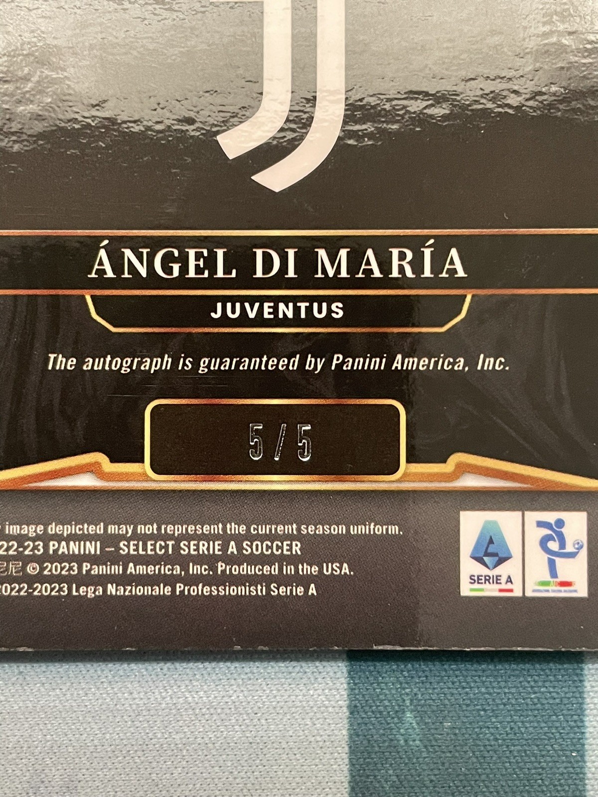 2022-23 Panini Select Serie A Angel Di Maria #PS-ADM Green Prizm Auto /5 view 3