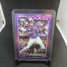 2024 Topps Chrome Hunter Goodman Purple Sonar Refractor Rookie Card #/275 . rookie card picture