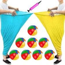 11 PCS Granny Pants Yard Game Set, Oversized Blue & Yellow Pants With 8 Color...