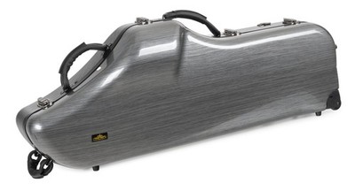 Hochwertiger Koffer in Carbon-Optik m. Rucksackgurten f. Baritonsaxofon Saxofon