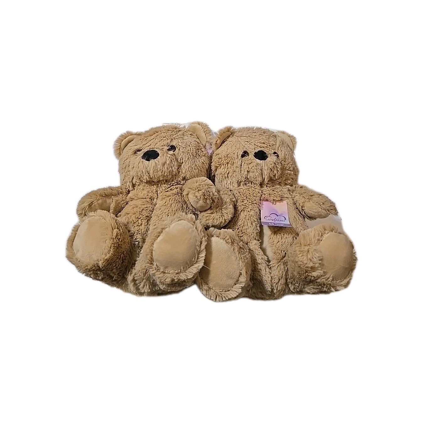 Cozyfoams Women's Overstuffed Teddy Bear Closed Back Slipper MediumSize 7-8
