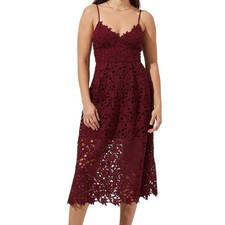 Astr the Label A-Line size M burgundy lace Midi Dress