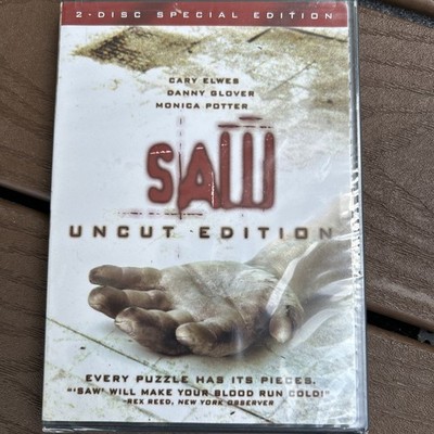 SAW (2004 Lions Gate Film/DVD) Widescreen Uncut Edition w/ VHTF Liquid Cover 