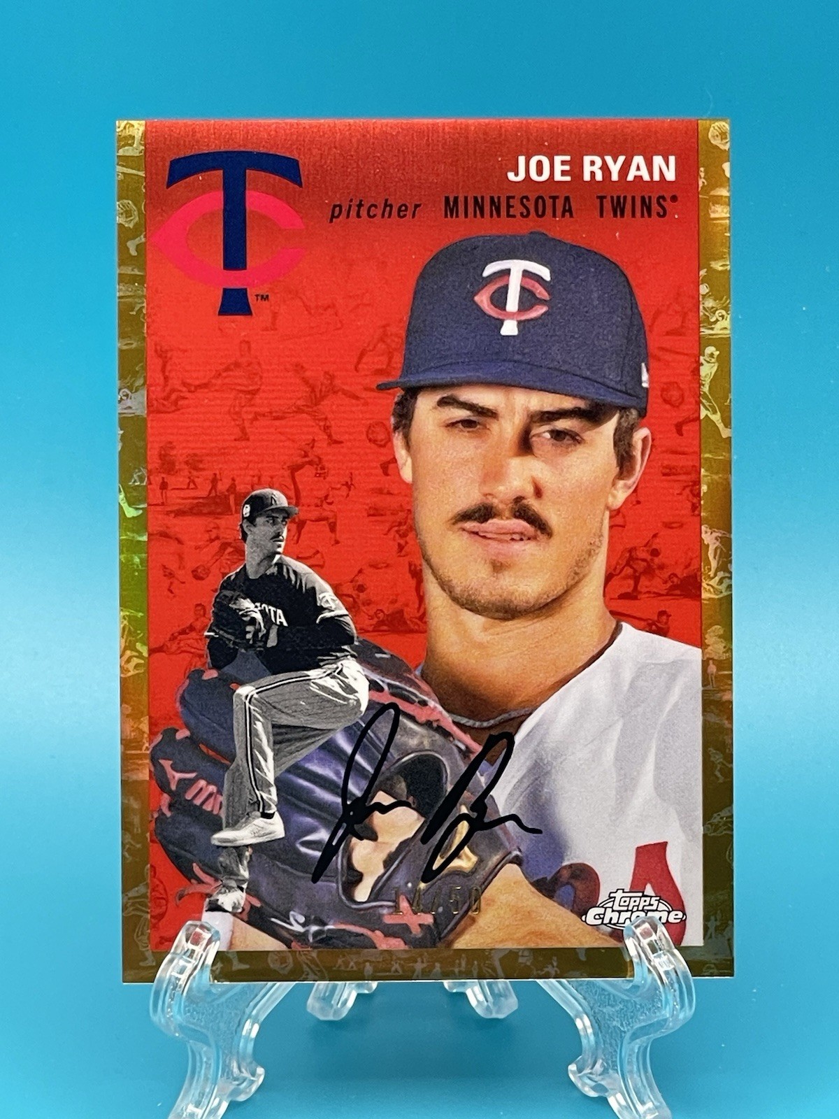 2023 Topps Chrome Platinum Joe Ryan #174 Toile Cream/Gold Refractor /50