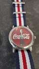 Vintage 2002 Coca-Cola Bottle Quartz Watch - Red Dial, Patriotic NATO Strap
