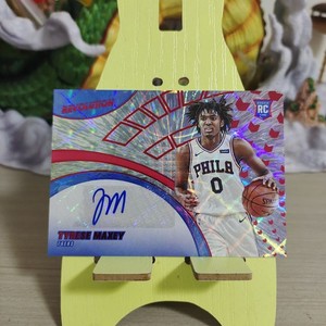 Tyrese Maxey 2020-21 Panini Revolution Asia Red Holo Auto RC Philadelphia 76ers