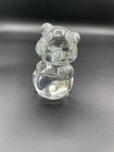 Fenton Bear Art Glass Sitting Crystal Clear Figurine Paperweight 3.5" — photo 4