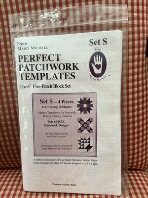 Marti Michell Perfect Patchwork Templates Set S The 6'' Five-Patch Block Set 8166
