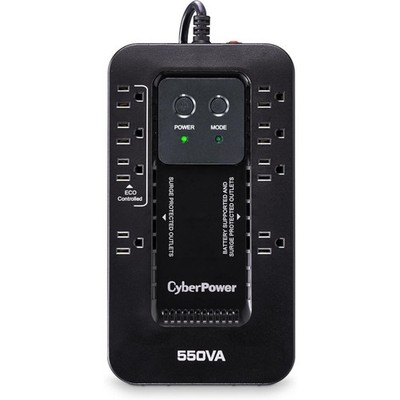 UPS Battery Backup and Surge Protector 550VA 330W 8 Outlets ECO Mode Compact UL