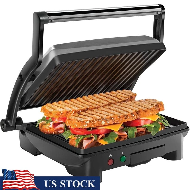 3 in 1 Panini Press Grill Sandwich Maker Non-Stick Electric Appliance Kitchen US