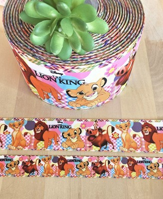 7/8, 1.5 & 3'' (1 YD) Lion King Grosgrain Ribbon Simba Nala Pumbaa Disney
